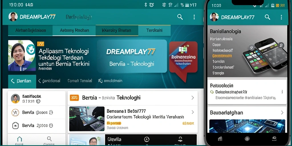 Tampilan antarmuka aplikasi DREAMPLAY77 yang modern dan fungsional.