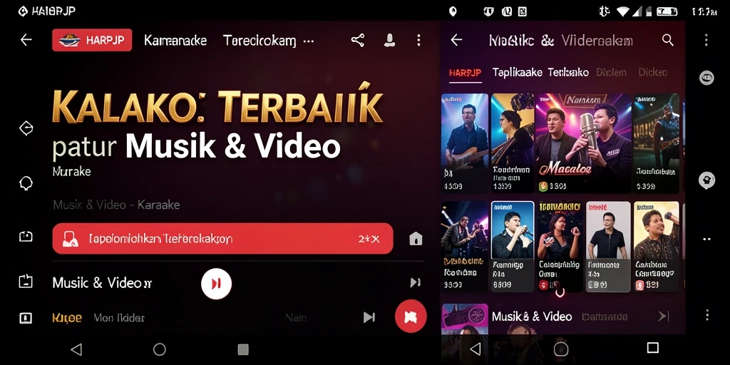 Tampilan antarmuka aplikasi HARAPJP untuk pengalaman Karaoke yang interaktif.