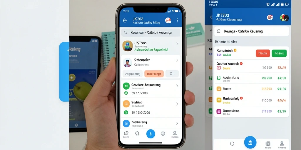 Tampilan antarmuka aplikasi JKT303 untuk Catatan Keuangan.