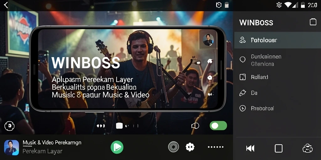 Screenshot antarmuka pengguna WINBOSS yang menunjukkan fitur perekam layar.